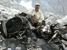 Peter with Munn wreckage